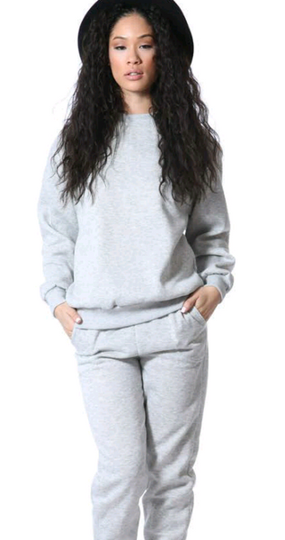 Grey sweat suit